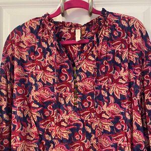 Anthropologie Pilcro Floral Peasant Blouse - Size XS